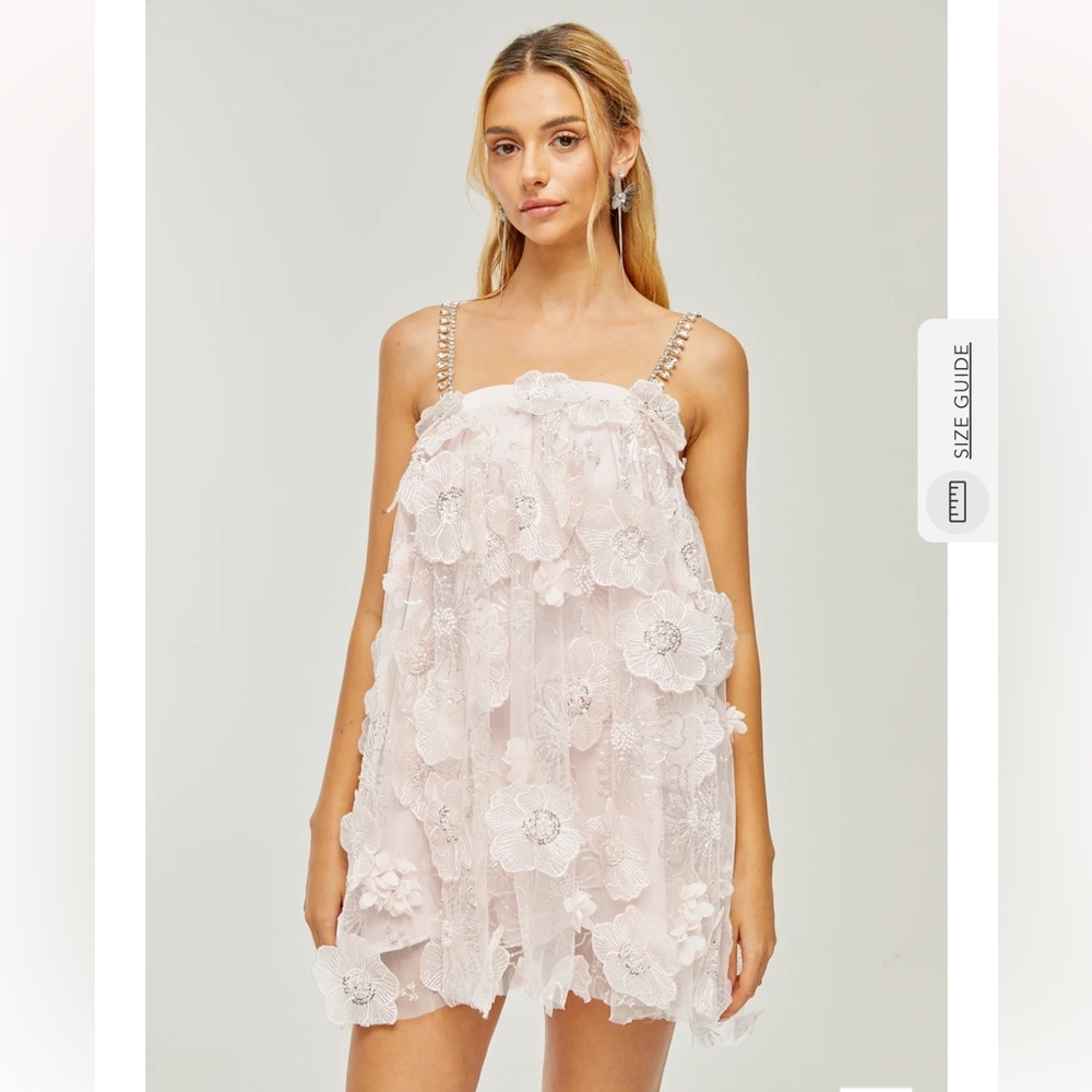 Elegant Pink Floral Mini Dress